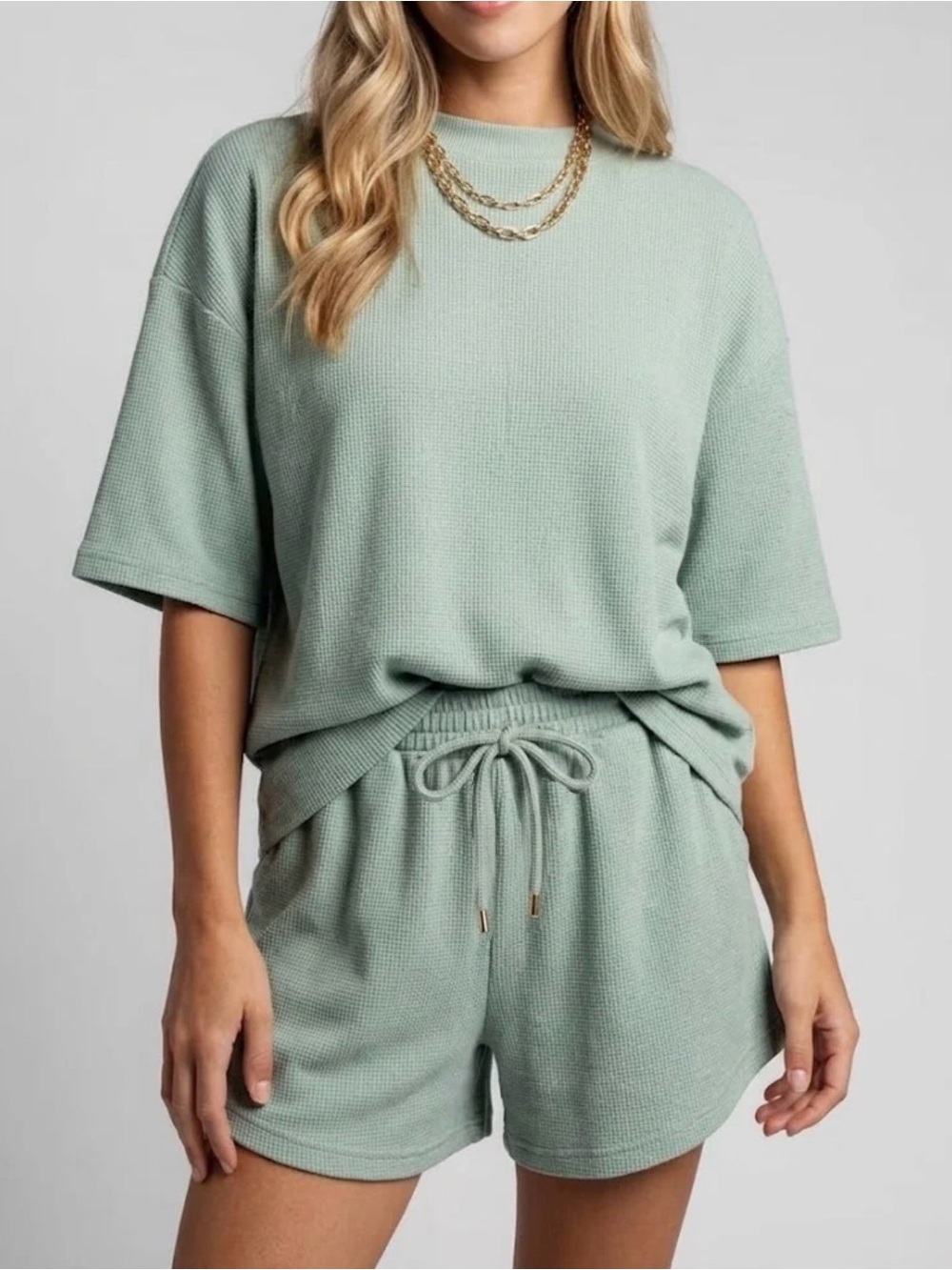 Waffle Knit Zip Nursing Lounge Set